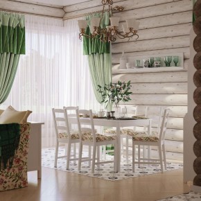 Комлект Вествик обеденный стол и четыре стула, массив сосны, цвет белый в Дегтярске - degtjarsk.mebel-74.com | фото