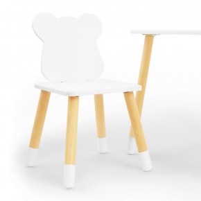 Комплект детской мебели стол и два стула Мишутка (Белый/Белый/Береза) в Дегтярске - degtjarsk.mebel-74.com | фото