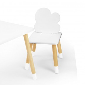 Комплект детской мебели стол и два стула Облачко (Белый/Белый/Береза) в Дегтярске - degtjarsk.mebel-74.com | фото