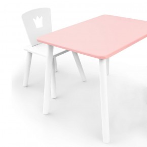 Комплект детской мебели стол и стул Корона (Розовый/Белый/Белый) в Дегтярске - degtjarsk.mebel-74.com | фото