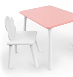 Комплект детской мебели стол и стул Облачко (Розывый/Белый/Белый) в Дегтярске - degtjarsk.mebel-74.com | фото