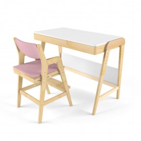 Комплект растущий стол и стул с чехлом 38 попугаев «Вуди» (Белый, Береза, Розовый) в Дегтярске - degtjarsk.mebel-74.com | фото
