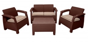 Комплект уличной мебели Yalta Premium Terrace Set (Ялта) шоколадый (+подушки под спину) в Дегтярске - degtjarsk.mebel-74.com | фото