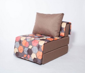 Кресло-кровать бескаркасное Харви (коричневый-геометрия браун) в Дегтярске - degtjarsk.mebel-74.com | фото