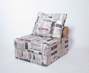 Кресло-кровать-пуф бескаркасное Прайм (Газета) в Дегтярске - degtjarsk.mebel-74.com | фото