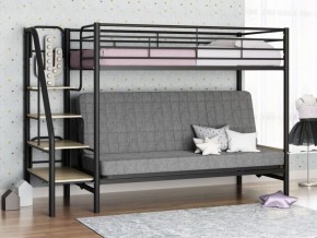 Кровать двухъярусная с диваном "Мадлен-3" (Черный/Серый) в Дегтярске - degtjarsk.mebel-74.com | фото