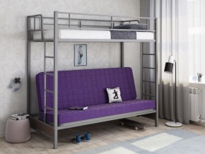 Кровать двухъярусная с диваном "Мадлен" (Серый/Фиолетовый) в Дегтярске - degtjarsk.mebel-74.com | фото